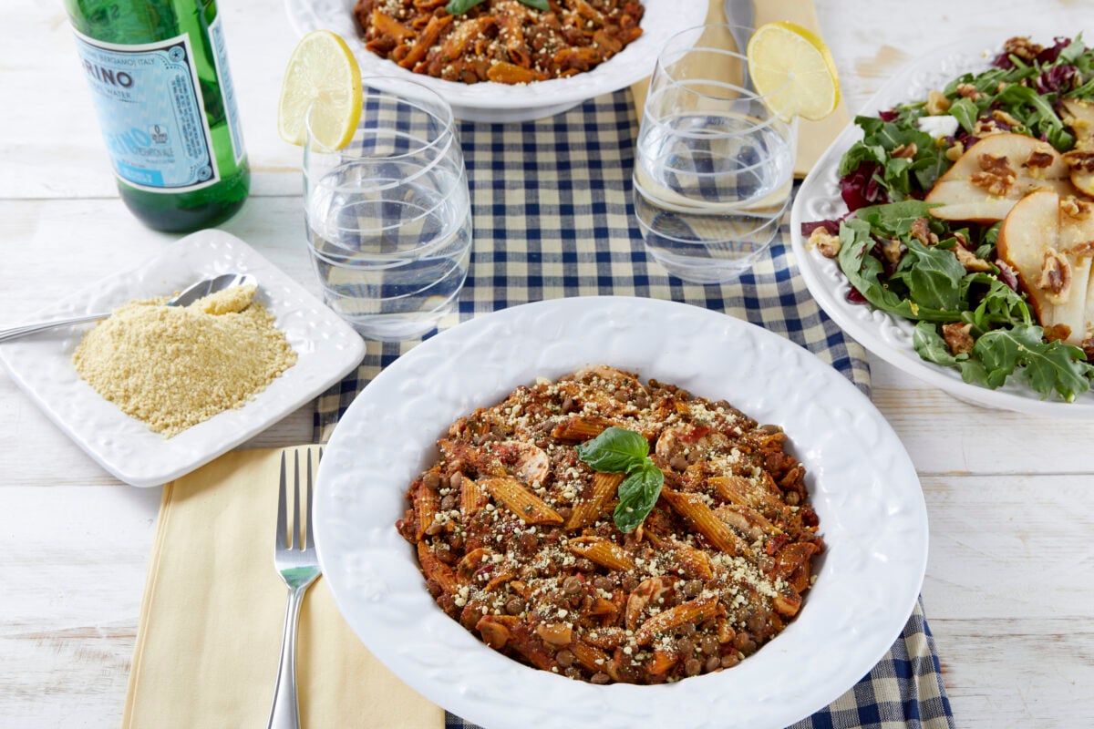 LeafSide - Lentil Tomato Pasta Savory Bowl