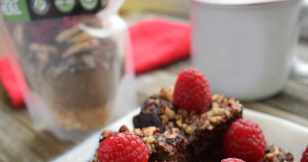 Fudgy Raspberry Cacao Brownies - LeafSide