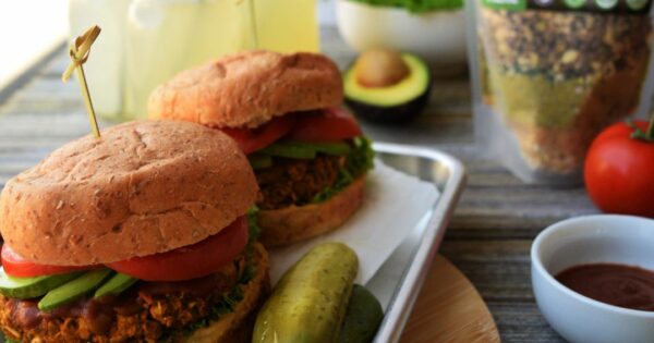 Baked Lentil Mushroom Burgers - LeafSide